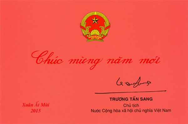 Thư của Chủ tịch nước chúc Tết Ất Mùi 2015