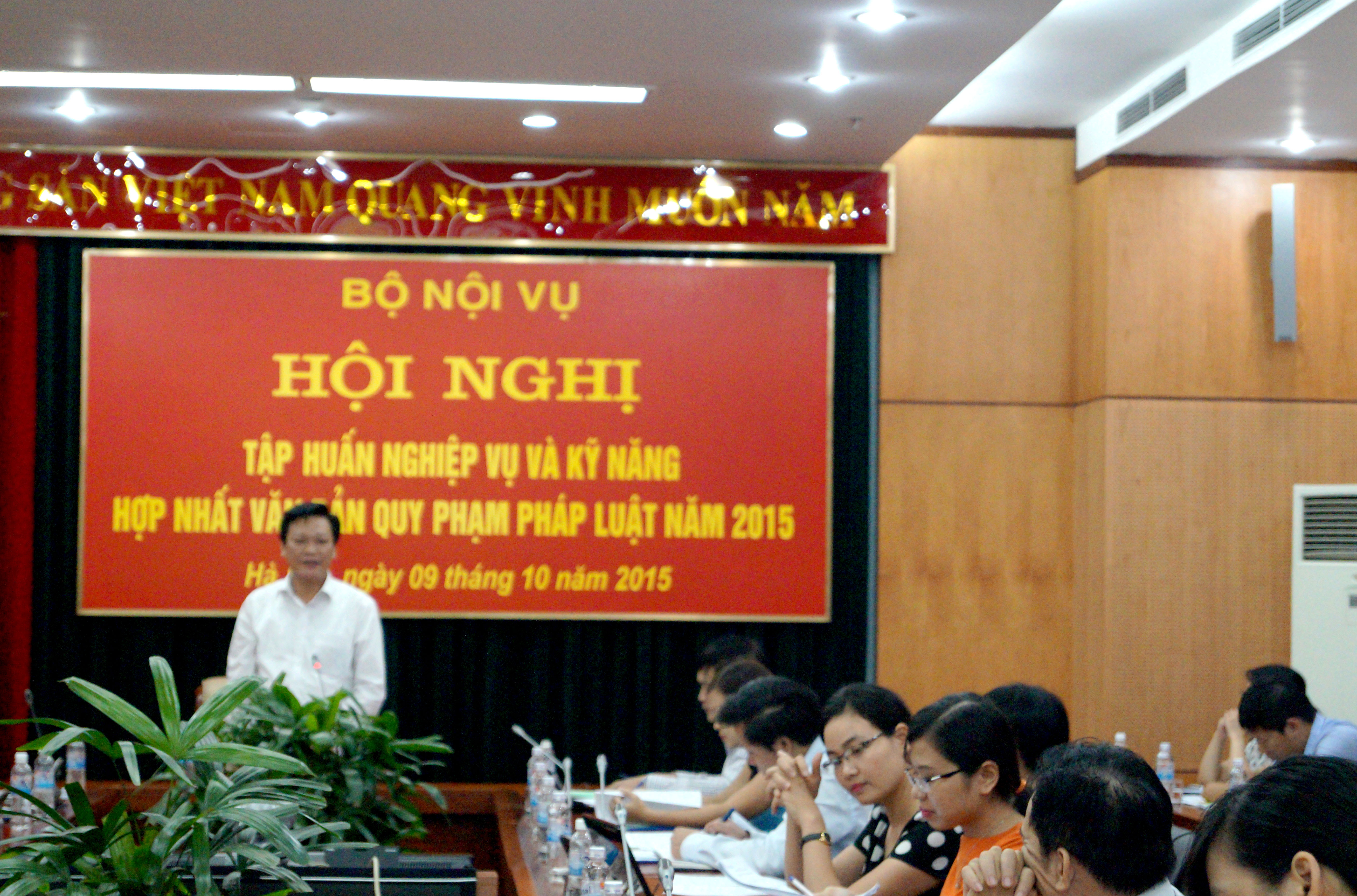 Hội nghị tập huấn Hợp nhất văn bản quy phạm pháp luật thuộc lĩnh vực quản lý nhà nước của Bộ Nội vụ năm 2015