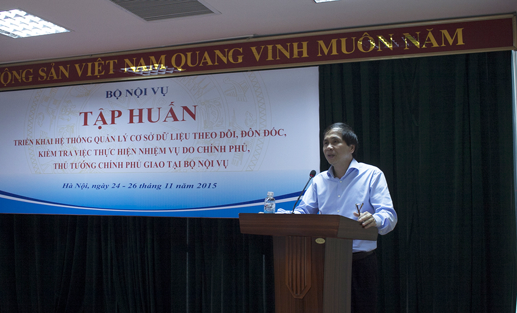 Tập huấn triển khai Hệ thống quản lý cơ sở dữ liệu theo dõi đôn đốc, kiểm tra việc thực hiện nhiệm vụ do Chính phủ, Thủ tướng Chính phủ giao tại Bộ Nội vụ