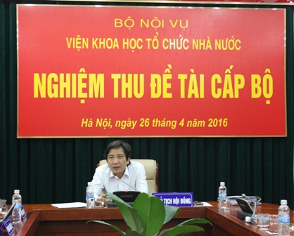 Nghiệm thu đề tài khoa học cấp Bộ “Phương pháp xác định vị trí việc làm trong các cơ quan hành chính nhà nước”
