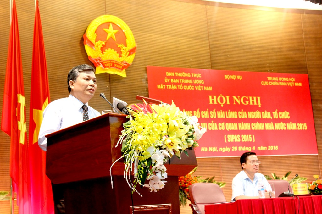Hội nghị công bố Chỉ số hài lòng của người dân, tổ chức đối với sự phục vụ của cơ quan hành chính nhà nước năm 2015