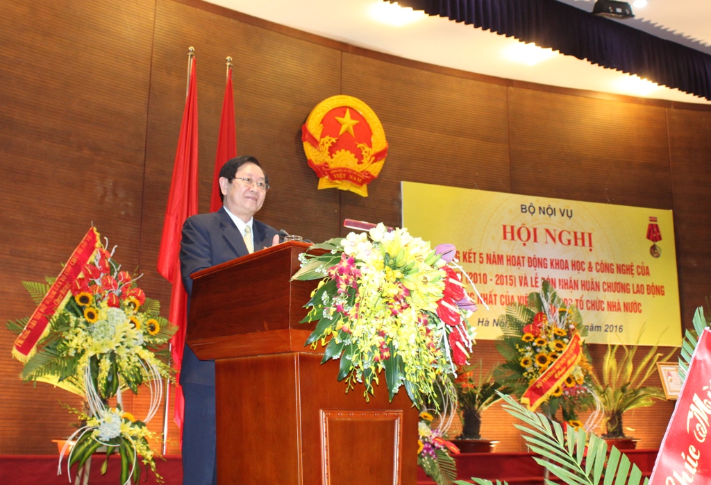 Hội nghị tổng kết 5 năm hoạt động Khoa học và Công nghệ của Bộ Nội vụ và đón nhận Huân chương Lao động hạng Nhất của Viện Khoa học tổ chức nhà nước