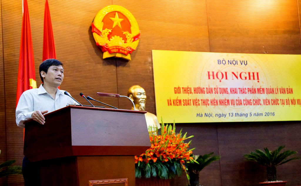 Hội nghị giới thiệu, hướng dẫn sử dụng, khai thác phần mềm quản lý văn bản và kiểm soát việc thực hiện nhiệm vụ của công chức, viên chức tại Bộ Nội vụ