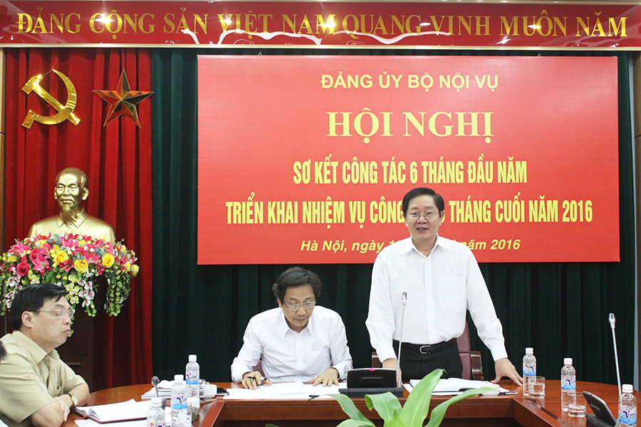 Đảng ủy Bộ Nội vụ: Hội nghị Sơ kết công tác 6 tháng đầu năm, triển khai nhiệm vụ công tác 6 tháng cuối năm 2016