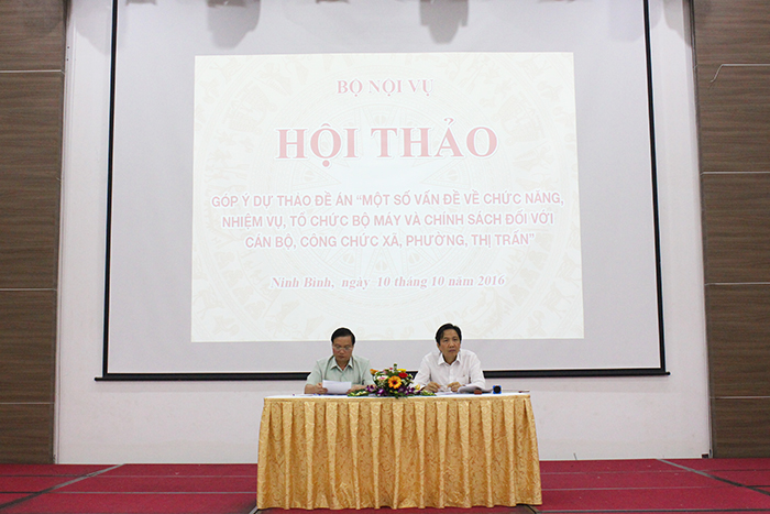 Hội thảo góp ý dự thảo Đề án “Một số vấn đề về chức năng, nhiệm vụ, tổ chức bộ máy và chính sách đối với cán bộ, công chức xã, phường thị trấn”