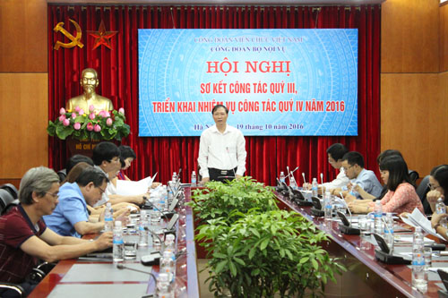 Công đoàn Bộ Nội vụ Hội nghị Sơ kết công tác quý III, triển khai nhiệm vụ công tác quý IV năm 2016