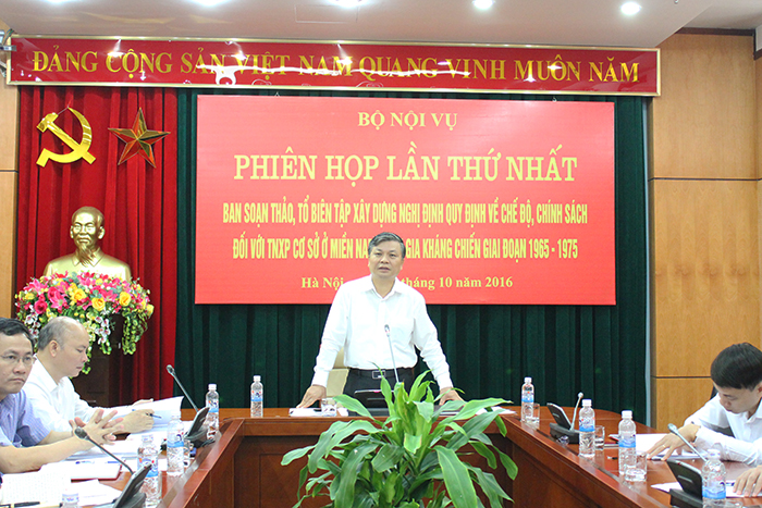 Họp Ban soạn thảo, Tổ biên tập xây dựng Nghị định quy định về chế độ, chính sách đối với thanh niên xung phong cơ sở ở miền Nam tham gia kháng chiến giai đoạn 1965 – 1975