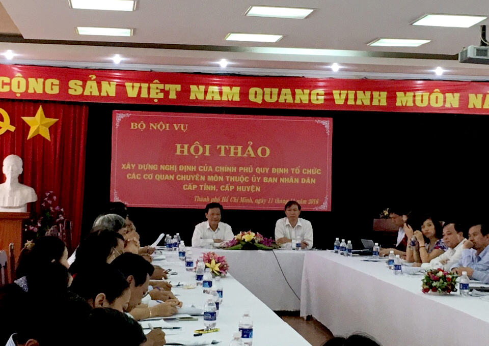 Hội thảo góp ý kiến xây dựng dự thảo Nghị định của Chính phủ quy định tổ chức các cơ quan chuyên môn thuộc Ủy ban nhân dân cấp tỉnh, cấp huyện tại Thành phố Hồ Chí Minh