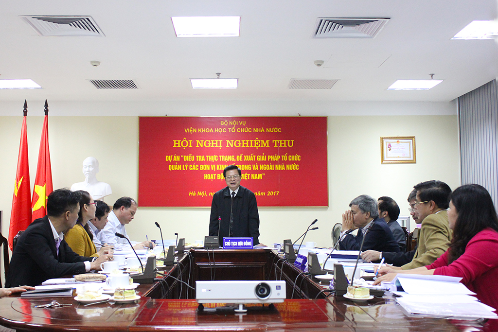 Nghiệm thu Dự án “Điều tra thực trạng, đề xuất giải pháp tổ chức quản lý các đơn vị kinh tế trong và ngoài nhà nước hoạt động tại Việt Nam”