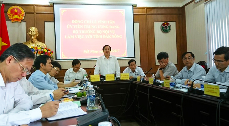 Đoàn công tác của Bộ Nội vụ làm việc tại tỉnh Đắk Nông
