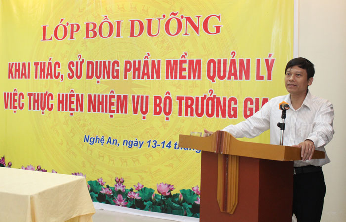 Khai mạc Lớp bồi dưỡng khai thác, sử dụng phần mềm quản lý việc thực hiện nhiệm vụ Bộ trưởng giao