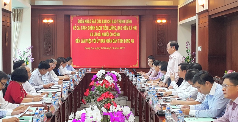 Khảo sát chính sách tiền lương, bảo hiểm xã hội và ưu đãi người có công với cách mạng tại tỉnh Long An