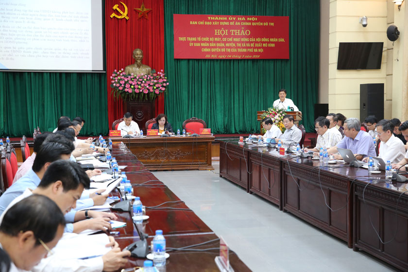 Hội thảo “Thực trạng tổ chức bộ máy, cơ chế hoạt động của HĐND, UBND quận, huyện, thị xã và đề xuất mô hình chính quyền đô thị của TP Hà Nội”