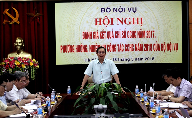 Hội nghị đánh giá kết quả Chỉ số cải cách hành chính năm 2017, phương hướng, nhiệm vụ công tác cải cách hành chính năm 2018 của Bộ Nội vụ