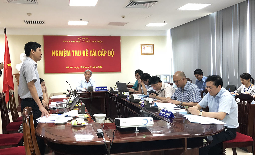 Nghiệm thu đề tài khoa học cấp Bộ “Chính phủ điện tử trong điều kiện đẩy mạnh cải cách hành chính nhà nước ở Việt Nam”