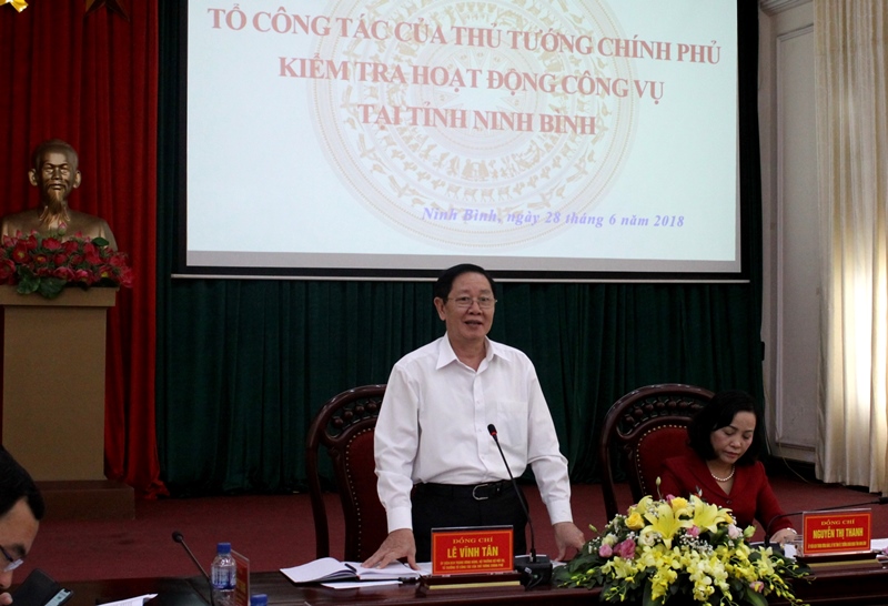 Kiểm tra hoạt động công vụ tại tỉnh Ninh Bình