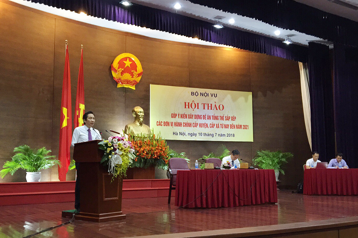 Hội thảo Góp ý xây dựng Đề án tổng thể sắp xếp các đơn vị hành chính cấp huyện và cấp xã từ nay đến năm 2021