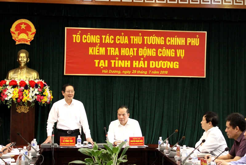Kiểm tra hoạt động công vụ tại tỉnh Hải Dương