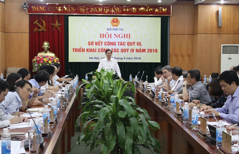 Hội nghị sơ kết công tác Quý III và triển khai công tác Quý IV năm 2018 của Bộ Nội vụ