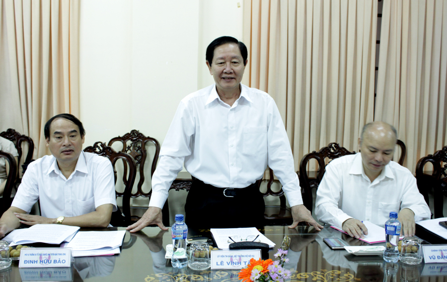 Bộ trưởng Bộ Nội vụ Lê Vĩnh Tân làm việc tại tỉnh Đồng Tháp
