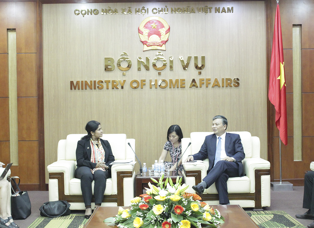 Thứ trưởng Bộ Nội vụ Nguyễn Trọng Thừa tiếp xã giao Đoàn đại biểu đại diện Chương trình tình nguyện Liên Hợp Quốc (UNV) khu vực Châu Á – Thái Bình Dương