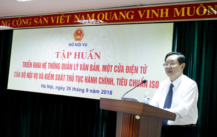 Khai mạc Lớp tập huấn triển khai Hệ thống quản lý văn bản một cửa điện tử của Bộ Nội vụ và kiểm soát thủ tục hành chính, tiêu chuẩn ISO