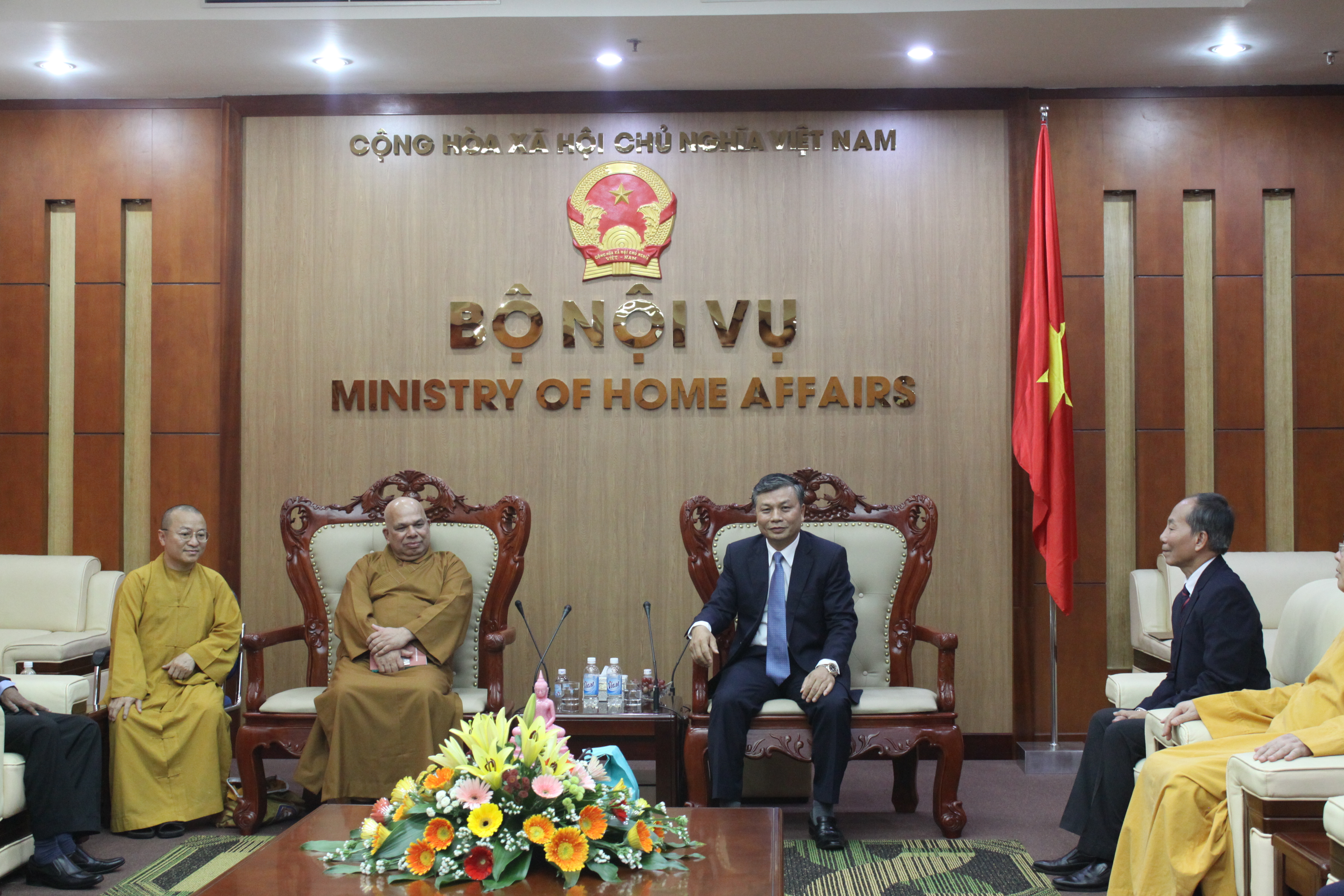 Thứ trưởng Bộ Nội vụ Nguyễn Trọng Thừa tiếp xã giao Phó Chủ tịch Ủy ban Tổ chức Quốc tế Đại lễ Vesak Liên hiệp quốc 