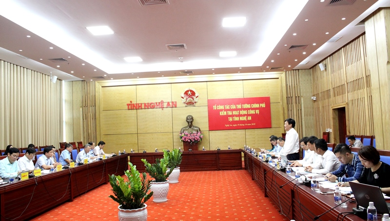 Kiểm tra hoạt động công vụ tại tỉnh Nghệ An