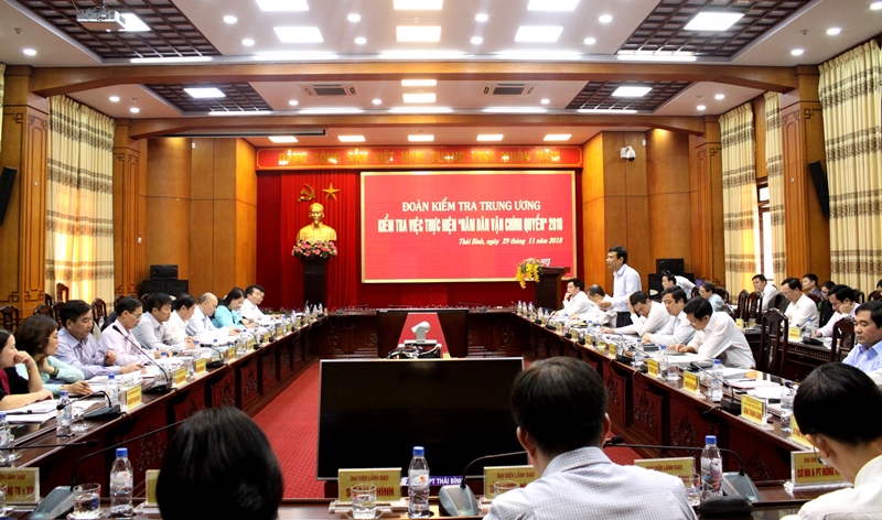 Kiểm tra việc thực hiện “Năm dân vận chính quyền” 2018 tại tỉnh Thái Bình