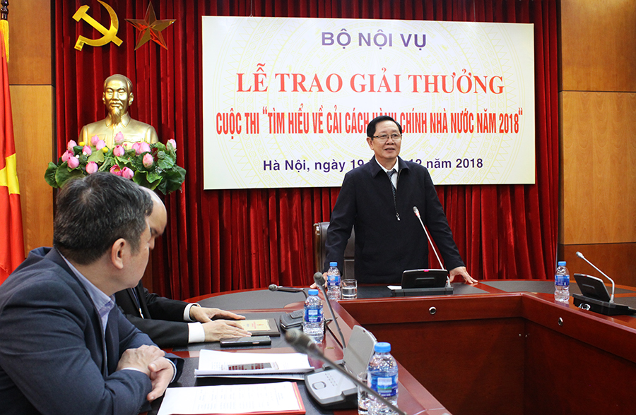 Lễ trao giải thưởng cuộc thi “Tìm hiểu về cải cách hành chính nhà nước năm 2018”