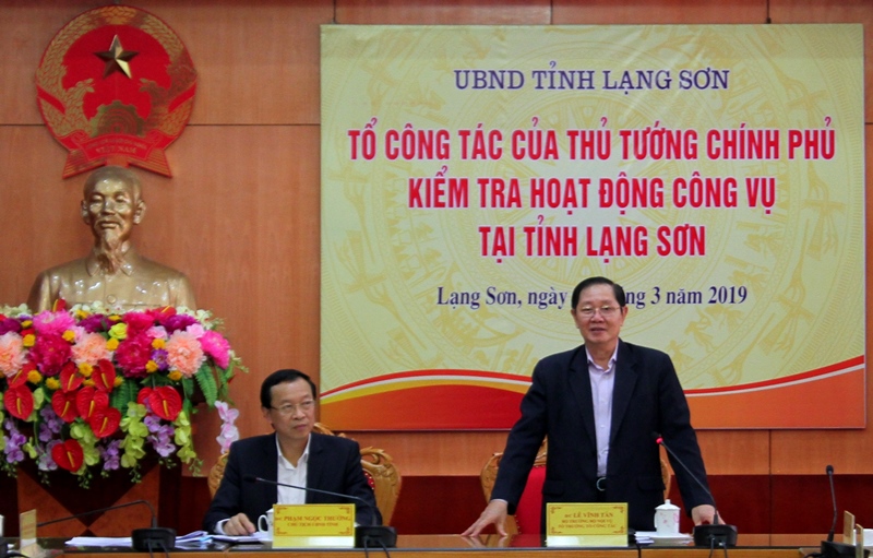 Kiểm tra hoạt động công vụ tại tỉnh Lạng Sơn