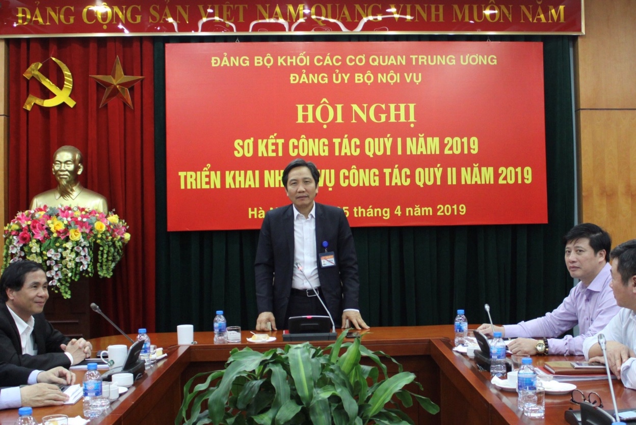 Đảng ủy Bộ Nội vụ: Hội nghị sơ kết công tác quý I và triển khai nhiệm vụ công tác quý II năm 2019