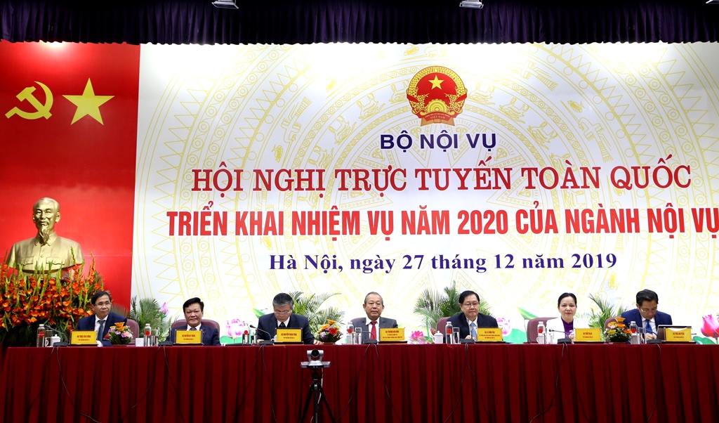 Hội nghị trực tuyến toàn quốc triển khai nhiệm vụ năm 2020 của ngành Nội vụ