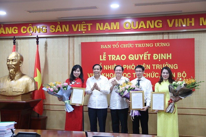 Viện Khoa học tổ chức, cán bộ (Ban Tổ chức Trung ương) có 3 tân Phó Viện trưởng