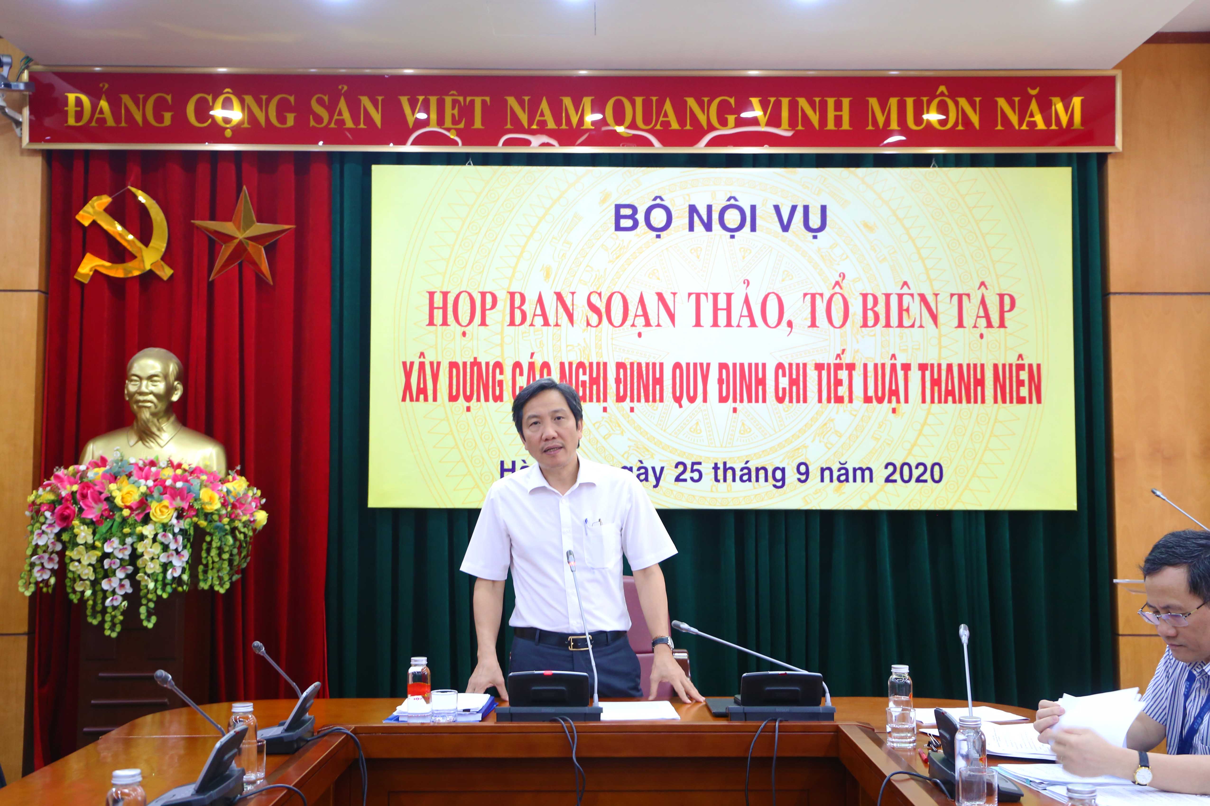 Họp Ban soạn thảo, Tổ biên tập xây dựng Nghị định quy định chi tiết Luật Thanh niên 2020