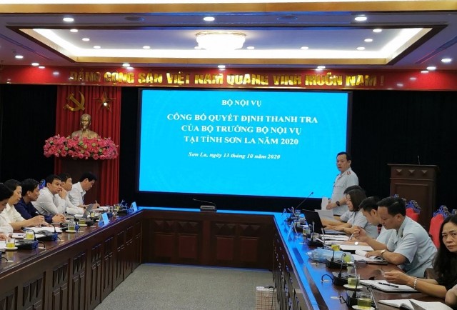 Thanh tra Bộ Nội vụ công bố Quyết định thanh tra tại tỉnh Sơn La