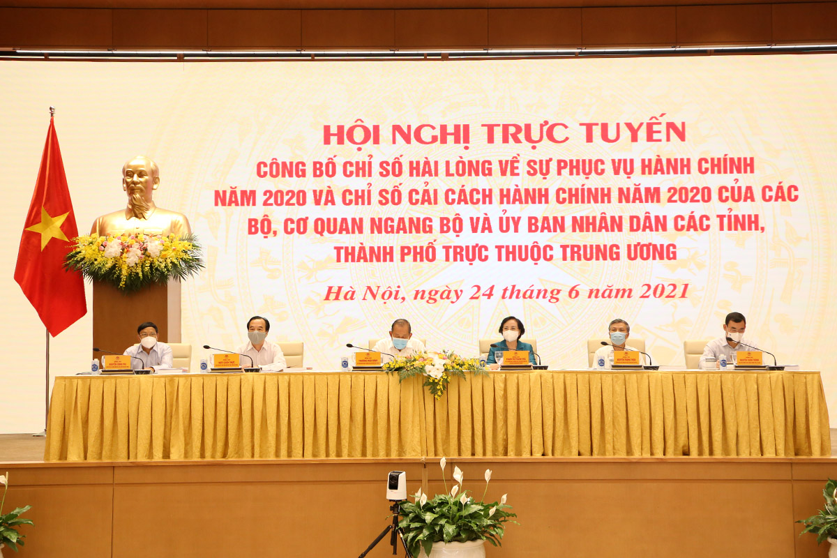 Công bố Chỉ số cải cách hành chính năm 2020 của các bộ, cơ quan ngang bộ, Uỷ ban nhân dân các tỉnh, thành phố trực thuộc Trung ương và Chỉ số hài lòng của người dân, tổ chức đối với sự phục vụ của cơ quan hành chính nhà nước năm 2020