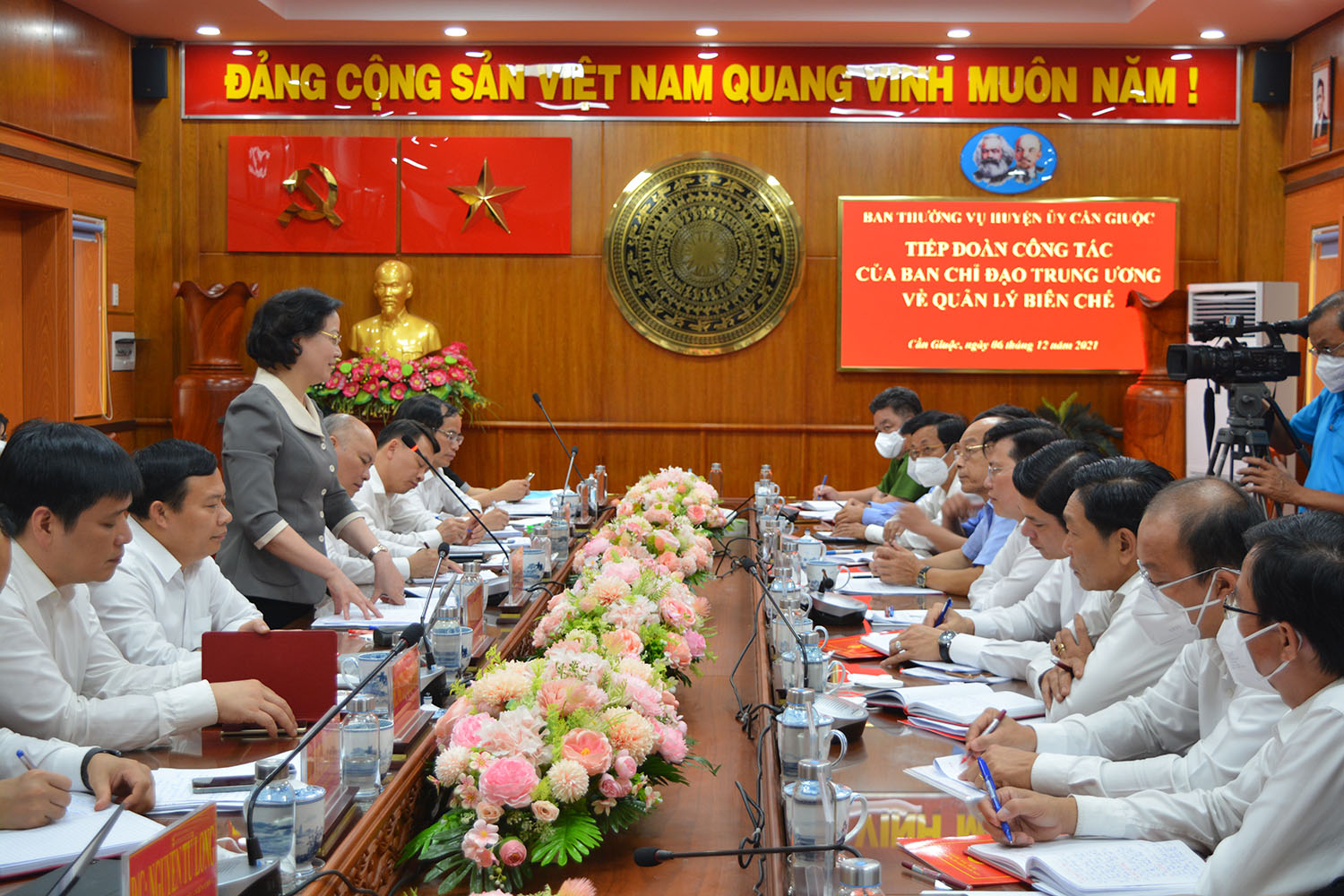 Ban Chỉ đạo Trung ương về quản lý biên chế khảo sát tại huyện Cần Giuộc, tỉnh Long An