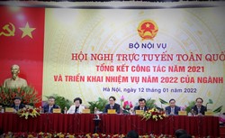 Hội nghị trực tuyến toàn quốc Tổng kết công tác năm 2021 và triển khai nhiệm vụ năm 2022 của ngành Nội vụ