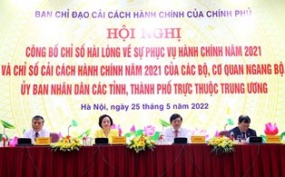 Ban Chỉ đạo cải cách hành chính của Chính phủ công bố kết quả Chỉ số cải cách hành chính năm 2021