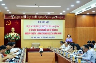 Hội nghị toàn quốc sơ kết công tác 6 tháng đầu năm, triển khai nhiệm vụ công tác 6 tháng cuối năm 2022 của ngành Nội vụ