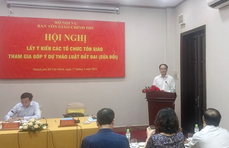 Hội nghị lấy ý kiến các tổ chức tôn giáo góp ý dự thảo Luật Đất đai (sửa đổi)