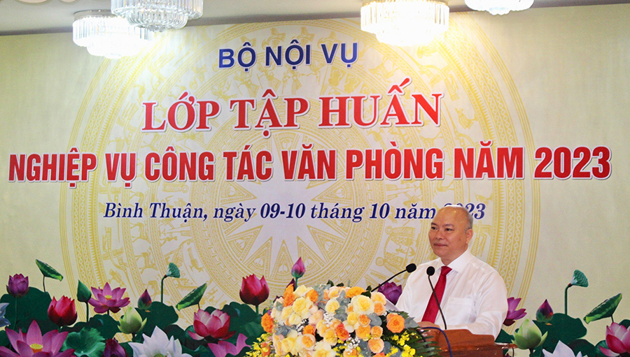 Bộ Nội vụ: Tập huấn nghiệp vụ công tác văn phòng năm 2023 tại Bình Thuận