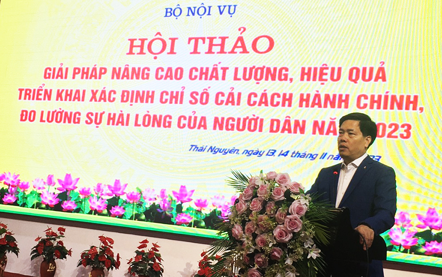 Hội thảo giải pháp nâng cao chất lượng, hiệu quả triển khai xác định Chỉ số cải cách hành chính, đo lường sự hài lòng của người dân năm 2023 tại tỉnh Thái Nguyên