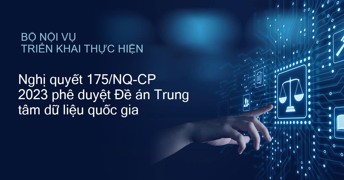 Bộ Nội vụ xây dựng Kế hoạch triển khai Nghị quyết số 175/NQ-CP ngày 30/10/2023 của Chính phủ về việc phê duyệt Đề án Trung tâm dữ liệu quốc gia