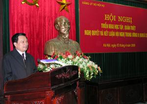 Đảng uỷ Bộ Nội vụ tổ chức Hội nghị triển khai học tập, quán triệt Nghị quyết và kết luận của Hội nghị Trung ương 9 (khoá X)