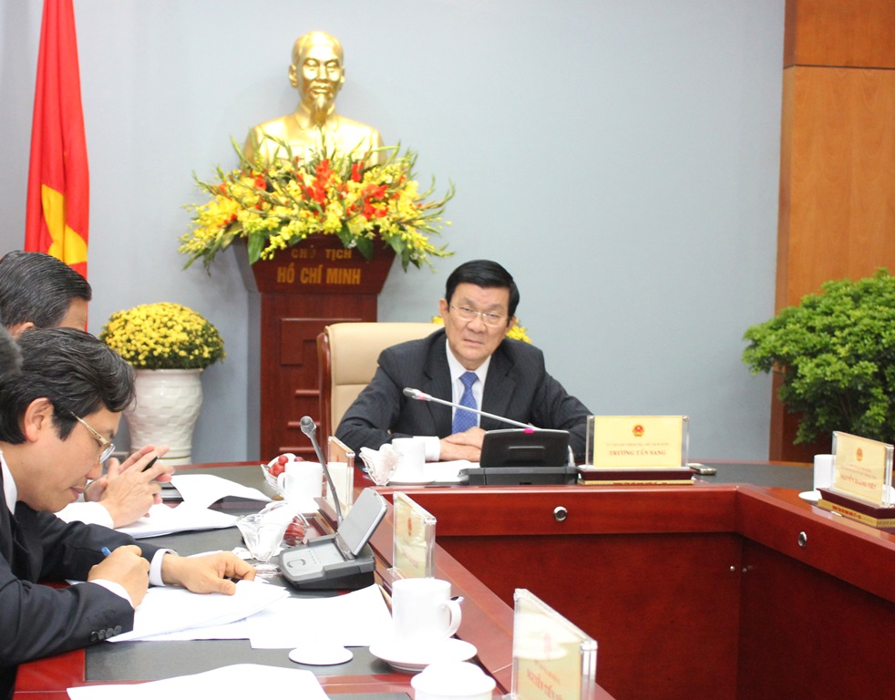 Chủ tịch nước Trương Tấn Sang thăm và làm việc với Bộ Nội vụ