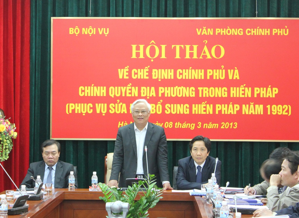 Hội thảo về chế định Chính phủ và chính quyền địa phương trong Hiến pháp (Phục vụ sửa đổi, bổ sung Hiến pháp năm 1992)