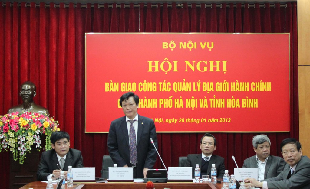 Hội nghị bàn giao công tác quản lý địa giới hành chính giữa Thành phố Hà Nội và tỉnh Hòa Bình
