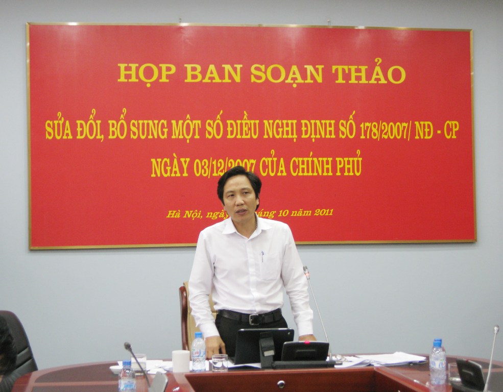Ban soạn thảo sửa đổi, bổ sung một số điều Nghị định số 178/2007/NĐ-CP ngày 03/12/2007 của Chính phủ họp phiên thứ nhất